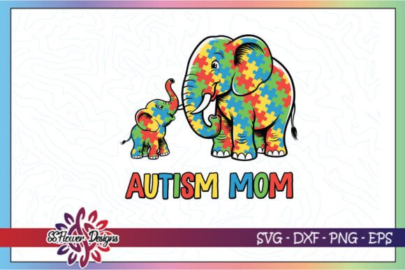 Autism Elephant Mom and Son SVG: Embroidery Design Review
