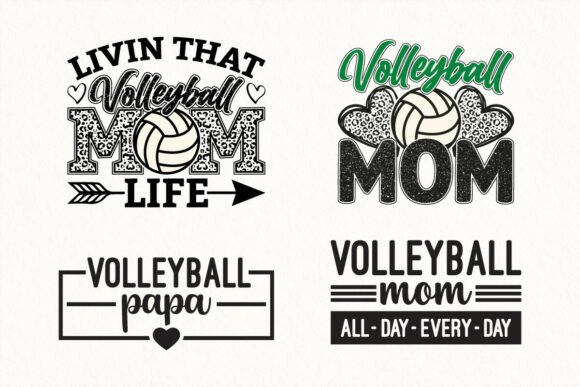 Volleyball Mom and Papa SVG